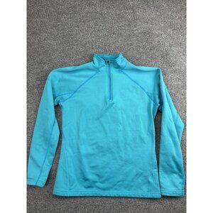 Marmot Fleece Pullover Mens Large Blue 1/4 Zip Long Sleeve Hiking Top Casual